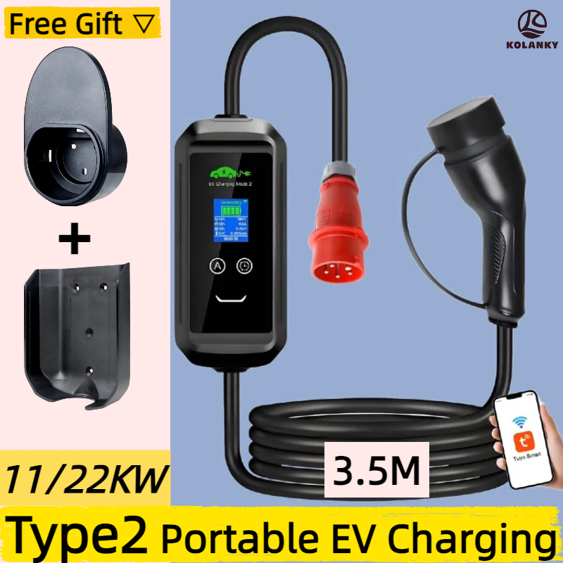 Type 2 Portable Ev Charger 11Kw Cee - 3,5 m Kabel Typ2 EV tragbares