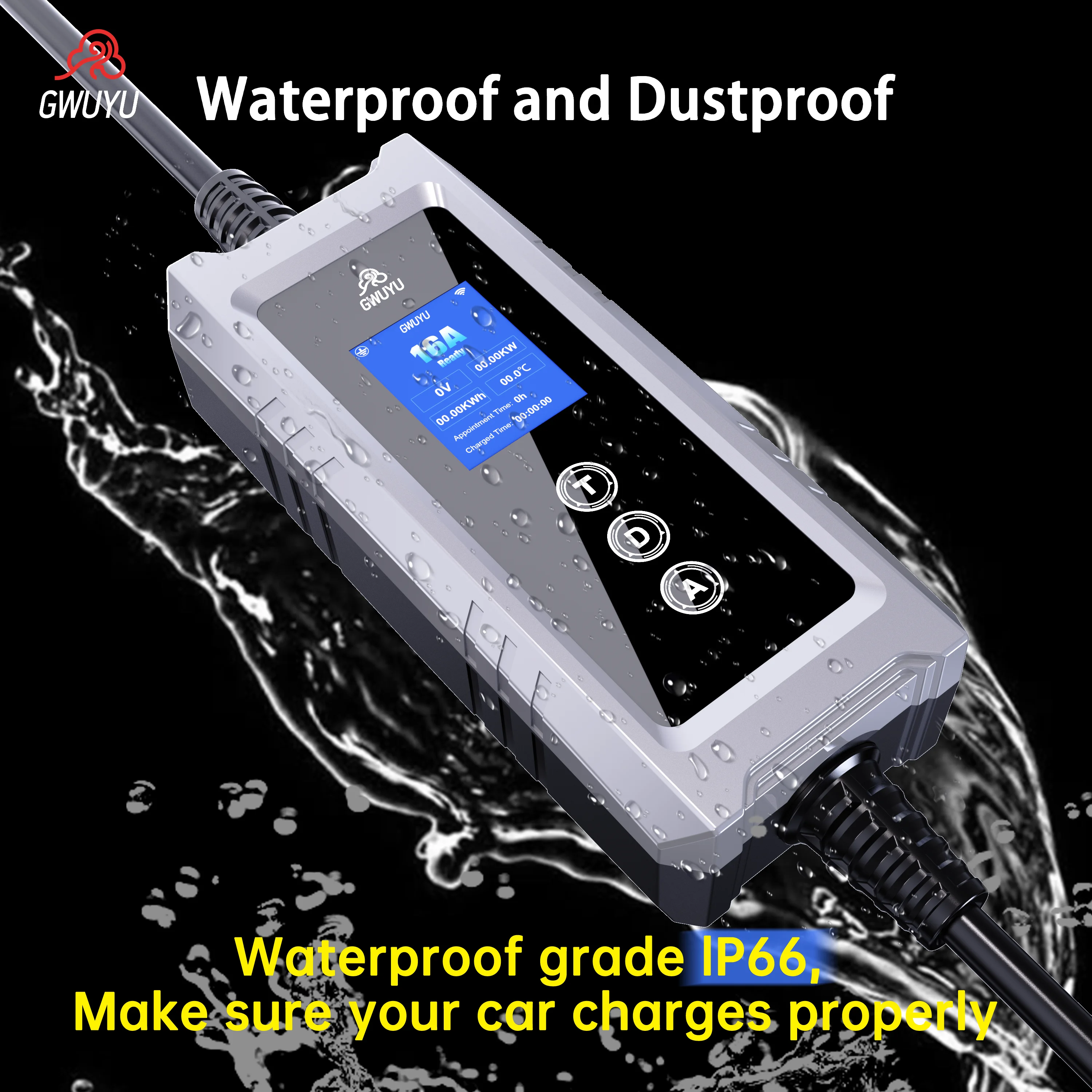 GWUYU 32A Typ2 EV Ladegeräte 3 – Type 2 Portable Ev Charger 11Kw Cee Bewertung und Preis